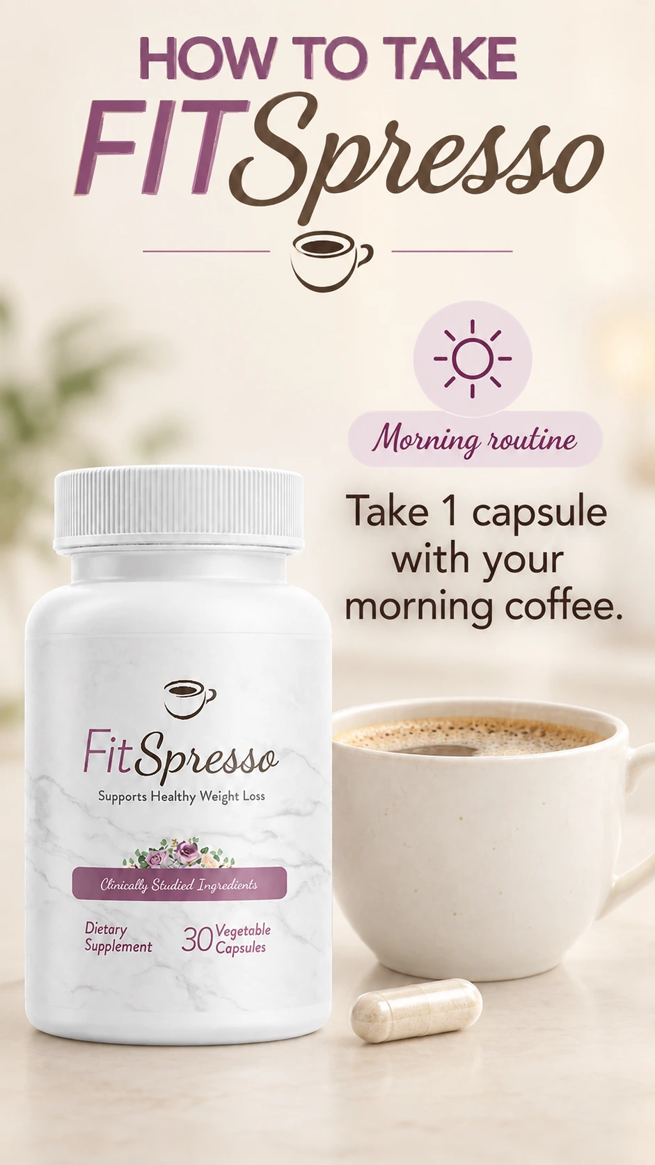 FitSpresso morning routine: one capsule with morning coffee